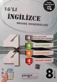 8. Sınıf İngilizce 16 lı Branş Denemeleri Zeka Küpü Yayınları