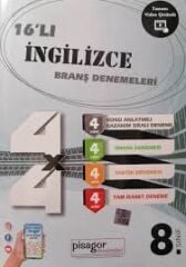 8. Sınıf İngilizce 16 lı Branş Denemeleri Zeka Küpü Yayınları